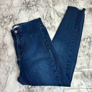 We the free Dark Denim Pull On Pants high rise skinny Jeans blue size 31 stretch